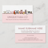 ピンクはっきりしたの家畜獣医 名刺 (正面/裏面)