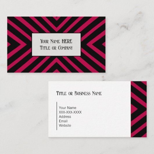 ピンクはっきりしたの幾何学的名刺 名刺 (正面/裏面)