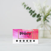 ピンクはっきりしたの水彩化粧アーティストロイヤリティ ロイヤリティカード (スタンド正面)