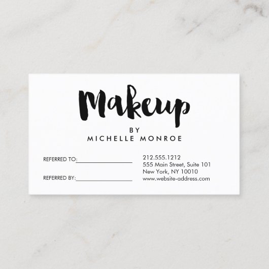 ピンクはっきりしたの水彩化粧アーティスト紹介カード 紹介カード (裏面)