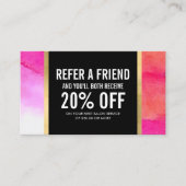 ピンクはっきりしたの水彩化粧アーティスト紹介カード 紹介カード (正面)