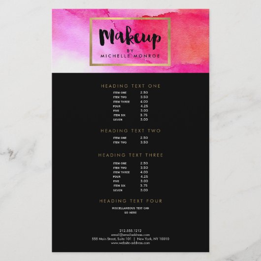 ピンクはっきりしたの水彩絵画作家フライヤー チラシ (正面)