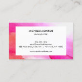 ピンクはっきりしたの水彩絵画作家名刺 名刺 (裏面)
