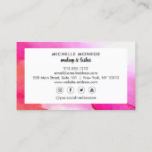 ピンクはっきりしたの水色のカスタム文字ラッシュエクステンション 名刺 (裏面)