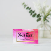 ピンクはっきりしたの水色のカスタム文字ラッシュエクステンション 名刺 (スタンド正面)