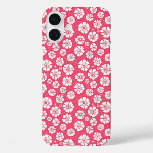 ピンクはっきりしたの白フローラ Case-Mate iPhoneケース (裏面)