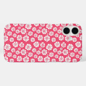 ピンクはっきりしたの白フローラ Case-Mate iPhoneケース (裏面 (横))