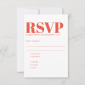 ピンクはっきりしたの赤チェッカーボードパタ結婚ーンの食事 出欠カード (正面)