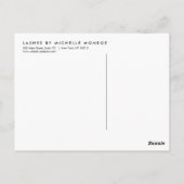 ピンクはっきりしたウォーターカラーラッシュエクステンションサロン ポストカード (裏面)