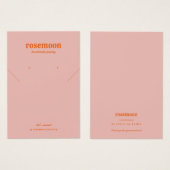 ピンクはっきりしたオ鮮やかレンジネックレス及びイヤリングカード (正面&裏面)