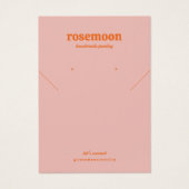 ピンクはっきりしたオ鮮やかレンジネックレス及びイヤリングカード (正面)