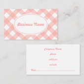 ピンクはっきりしたギンガム名刺 名刺 (正面/裏面)