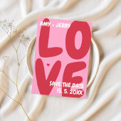 ピンクはっきりしたクカラフルユニークラブバレンタインデー セーブザデート