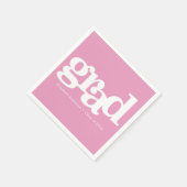 ピンクはっきりしたタイポグラフィモダンカスタム スタンダードカクテルナプキン (角)