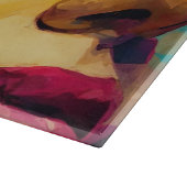 ピンクはっきりしたハイビスカスアンドウーマン抽象芸術ポートレート カッティングボード (角)