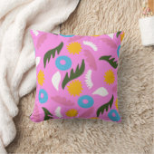 ピンクはっきりしたフローラ抽象芸術モダンパターン クッション (ブランケット)