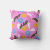 ピンクはっきりしたフローラ抽象芸術モダンパターン クッション (正面)