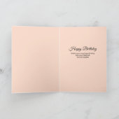 ピンクはっきりしたフローラ水パーソナライズされた色誕生日 カード (内部)