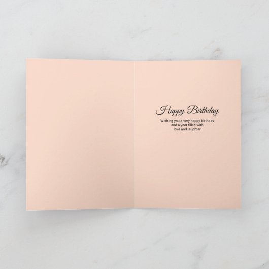 ピンクはっきりしたフローラ水パーソナライズされた色誕生日 カード (内部)