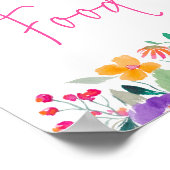 ピンクはっきりしたフローラ水彩ブライダルシャワー食品 ポスター (角)