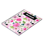 ピンクはっきりしたフローラ水彩美学 ノートブック (左側)