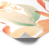 ピンクはっきりしたフローラ水色ブライダルシャワーへようこそ ポスター (角)