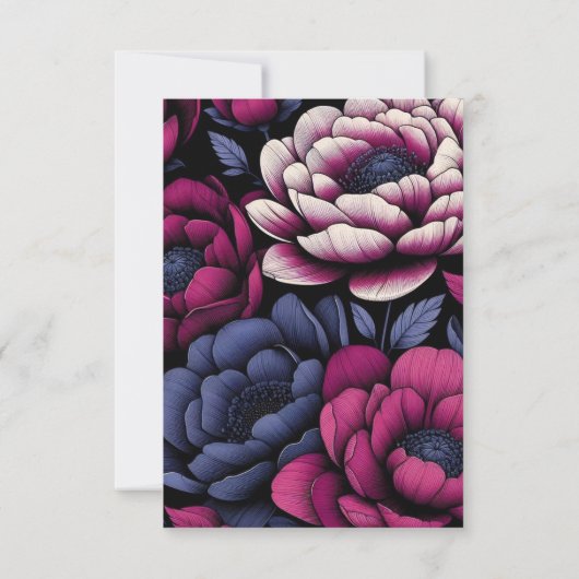 ピンクはっきりしたフローラ 出欠カード (裏面)