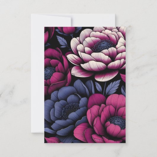 ピンクはっきりしたフローラ 出欠カード (裏面)