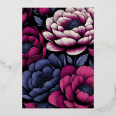 ピンクはっきりしたフローラ 箔招待状 (裏面)