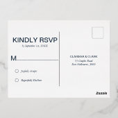 ピンクはっきりしたフローラRSVPフォイル結婚のポストカード 箔シーズンポストカード (裏面)