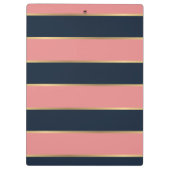 ピンクはっきりしたブルー金ゴールドパタストライプーン クリップボード (裏面)