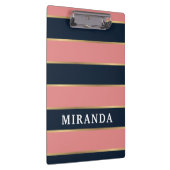 ピンクはっきりしたブルー金ゴールドパタストライプーン クリップボード (右)