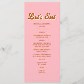 ピンクはっきりしたボホレトロ結婚ズ メニュー (正面)