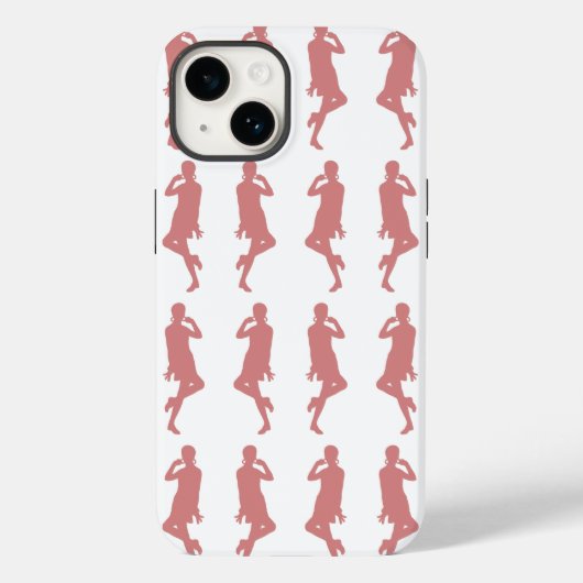 ピンクはっきりしたモダンのGoGo Girls Case-Mate iPhoneケース (裏面)