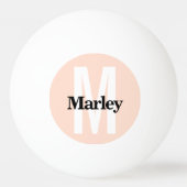 ピンクはっきりしたモノグラム名パーソナライズされた 卓球ボール (裏面)