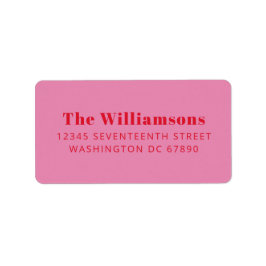 ピンクはっきりしたレッドタイポグラフィカスタム差出人住所 ラベル