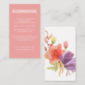 ピンクはっきりしたワイルドフラワー結婚ズ宿泊施設 エンクロージャーカード (正面/裏面)