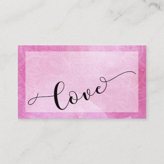 ピンクはっきりした色マンダラ結婚のウェブサイト2 エンクロージャーカード (裏面)