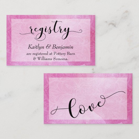 ピンクはっきりした色マンダラ結婚のウェブサイト2 エンクロージャーカード (正面/裏面)