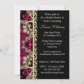 ピンクはっきりした金ゴールドエレガントブライダルシャワー 招待状 (裏面)