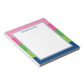 ピンクはっきりした、グストライプリーン、ネイビーのノートパのグラフィック ノートパッド (アングル)