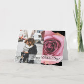 ピンクはっきりした&パープル春バラ母の日 カード (正面)