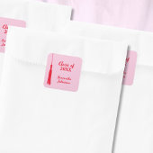 ピンクはっきりした&レッド2024グラッドタッセル卒業 スクエアシール