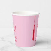 ピンクはっきりした&レッド2024グラッドタッセル卒業 紙コップ (右)