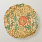 ピンクはウィリアム・モリスによって上がり、 ラウンドクッション (裏面)