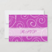 ピンクはエレガントな結婚RSVPカード渦巻きます 出欠カード (裏面)