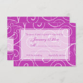 ピンクはエレガントな結婚RSVPカード渦巻きます 出欠カード (正面/裏面)