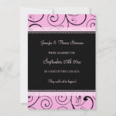 ピンクはカード駆け落ちの発表渦巻きます 案内状 (裏面)