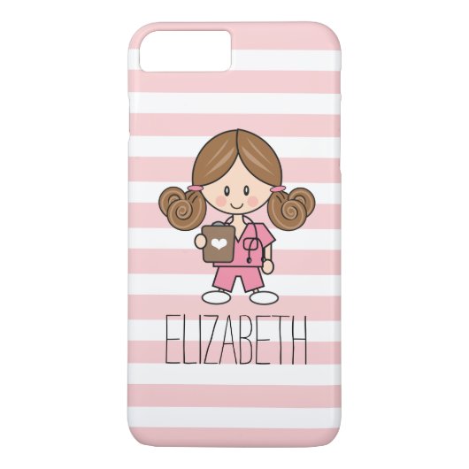 ピンクはナースのiPhone 7のプラスの箱をブルネットごしごし洗います Case-Mate iPhoneケース (裏面)