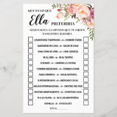 ピンクはバイリンガルのゲームカードをシャワー チラシ (裏面)